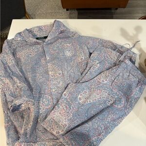 Vintage Ralph Lauren Paisley Pajama Set in Blue and Pink
